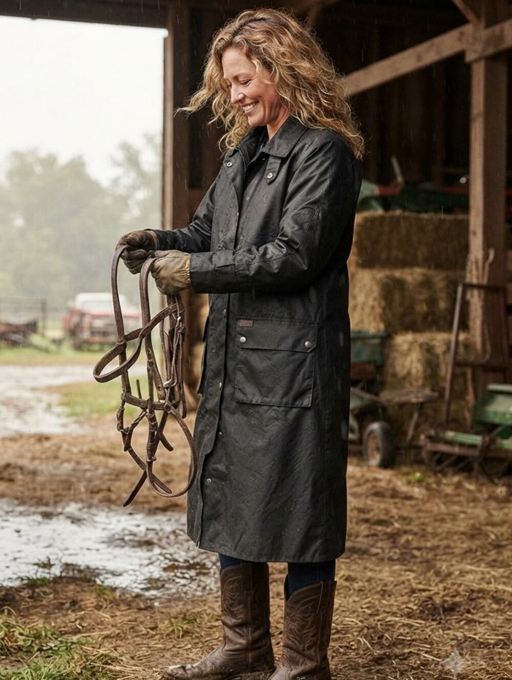 Classic Cowgirl Trench Coat, Cape ,and Hat.
